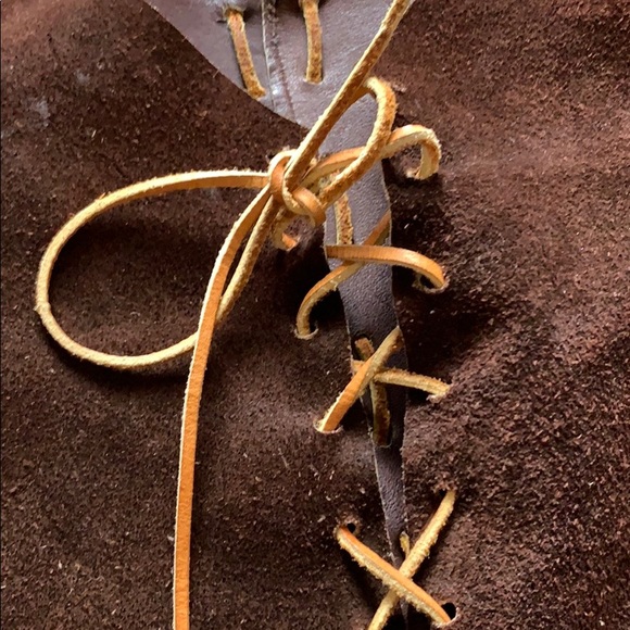 Suede/ Leather Vintage Reversible Poncho - Picture 2 of 7